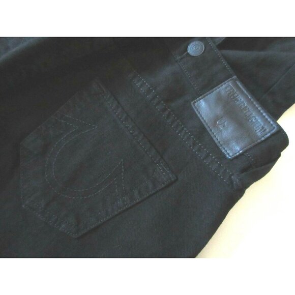 NWT True Religion Karlie in Jet Black Denim Overall Flare Jeans 25 x 34 $279 - Picture 10 of 12
